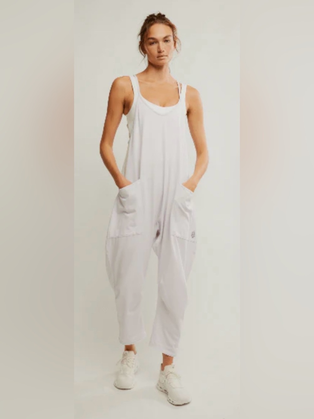 FP Movement by Free People White Hot Shot Onesie Relaxed Jumpsuit with Pockets